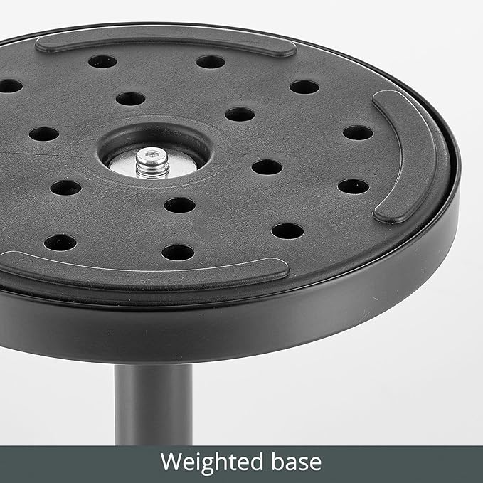 mDesign Glass Top Side/End Drink Table - Tall Modern Round Accent Metal Nightstand Furniture for Living Room, Dorm, Home Office, and Bedroom - 9" Round - Matte Black