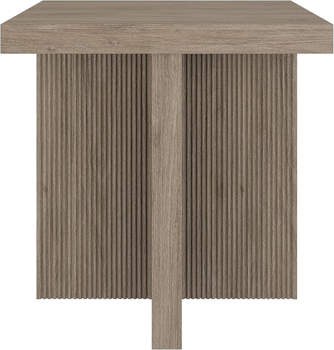 Henn&Hart 22" Wide Square Side Table in Antiqued Gray Oak, for Home, Living Room, Bedroom, Entertainment Room, Office