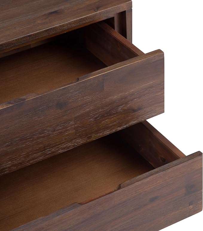 SIMPLIHOME Lowry SOLID ACACIA WOOD and Metal 22 inch Wide Square Modern Industrial Side Table in Distressed Charcoal Brown for the Living Room and Bedroom