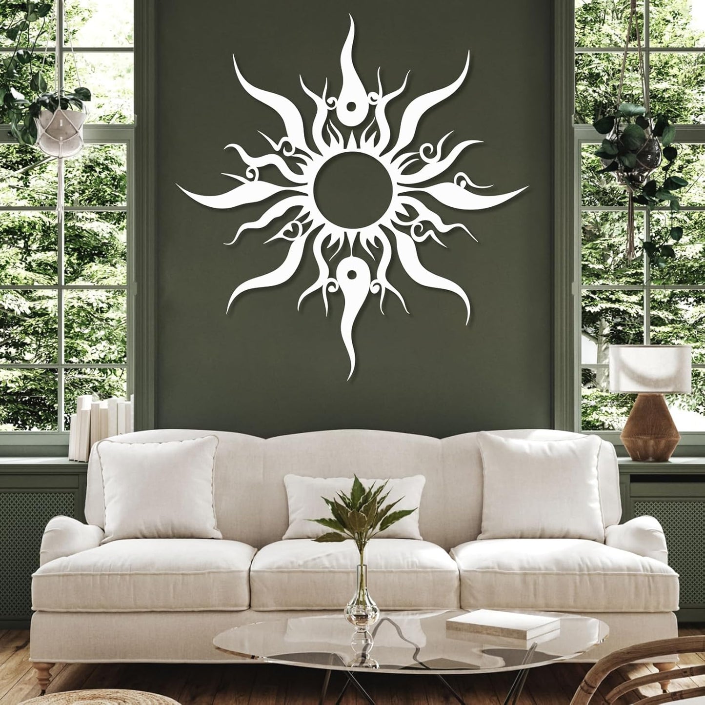 Hotuijxca Metal Wacky Sun Wall Art, Wacky Sun Metal Decor for Livingroom, Bedroom (Gold, 19"x18"/47x45cm, metal wall art)