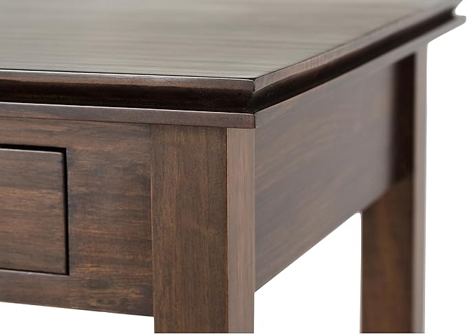 SIMPLIHOME Artisan SOLID WOOD 21 inch wide Square End Table End Side Table in Natural Aged Brown with Storage, 1 Drawer, for the Living Room and Bedroom
