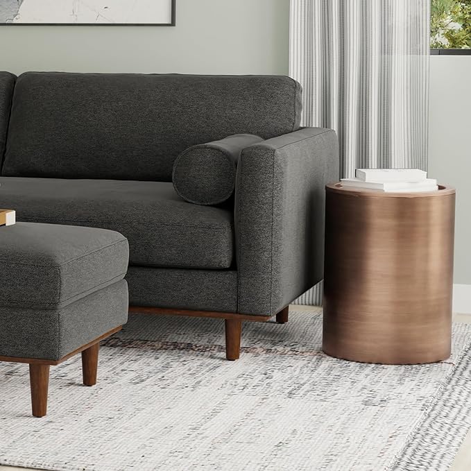 SIMPLIHOME Corbin Industrial 16 Inch Wide Metal Side Table in Antique Copper, Fully Assembled, For the Living Room and Bedroom