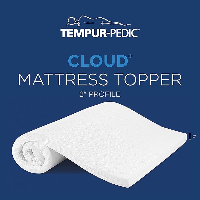 Tempur-Cloud 2-Inch Mattress Topper, Cal King,White