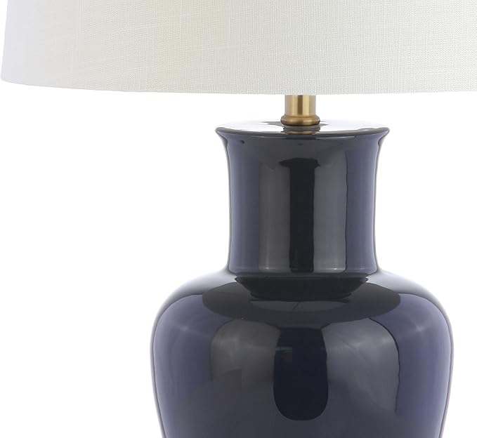 JONATHAN Y JYL4026B Julian 29" Ceramic LED Table Lamp Traditional Transitional Bedside Desk Nightstand Lamp for Bedroom Living Room Office College Bookcase LED Bulb Included, Navy
