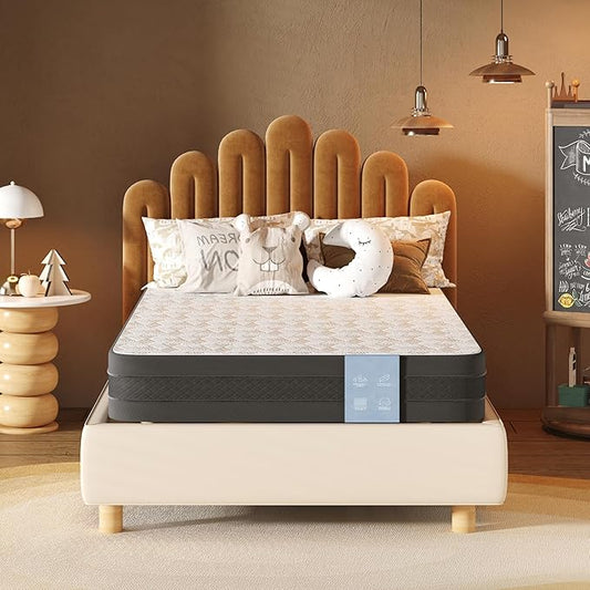 FLEXISPOT 8'' Twin Size Cooling Gel Memory Foam Mattress, Viscose from Bamboo, Medium Firm, 10-Year Warranty, Mattress-in-A-Box, Certi-PUR & Oeko-TEX Certified, Washable, Fire-Resistant.
