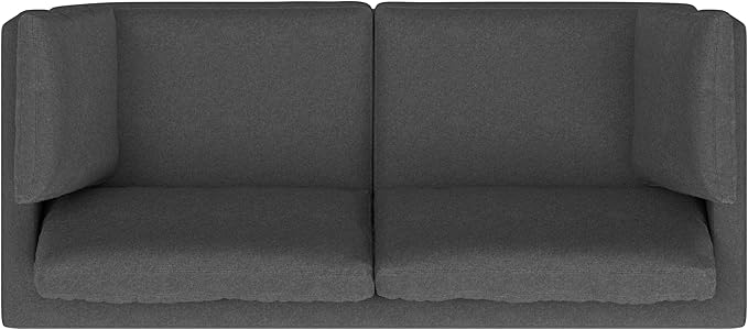 SIMPLIHOME Ava Sofa in 100% Recycled Polyester Tightly Woven Performance Fabric, Pebble Grey, 90-inches Wide, Handcrafted Mid-Century Modern Style Sofa for Living Room or Couch for Family Room