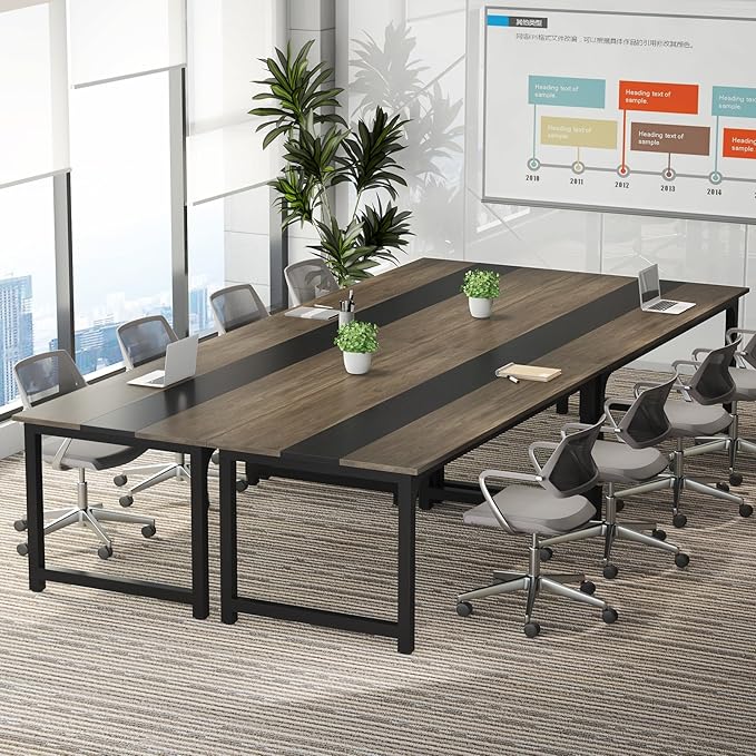 Tribesigns Modern Computer Desk, 70.8 x 31.5 inch Large Office Desk Computer Table Study Writing Desk Workstation for Home Office, Grey/Black