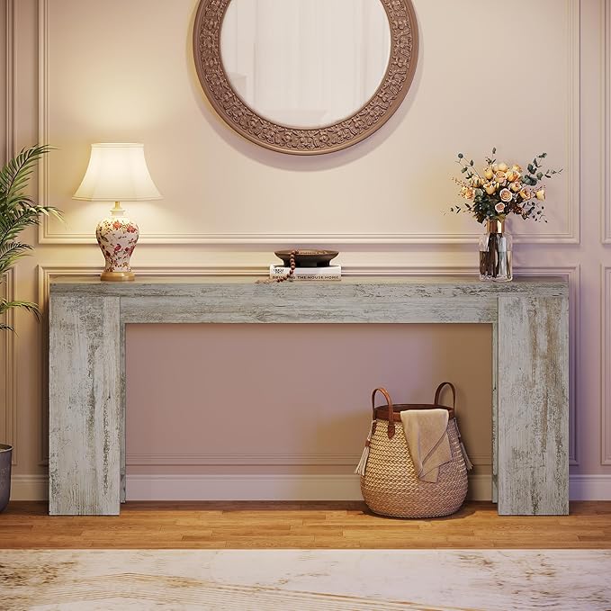 Tribesigns 70.9-Inch Long Console Table, Farmhouse Wooden Entryway Sofa Table Behind Couch, Narrow Entry Console for Living Room, Hallway, Entrance, Foyer
