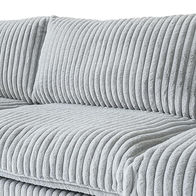 Modular Sectional Sofa, 118.11" Oversized Cloud Sectional Couch,3 Seat Comfy Modern Sectional Couches for Living Room,Plush Sofa Cushion Covers Removable,Gray