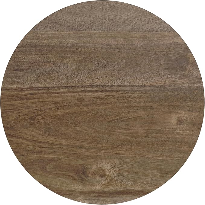 SIMPLIHOME Jenna Industrial 18 inch Wide Metal Round Accent Side Table in Warm Grey for the Living Room and Bedroom