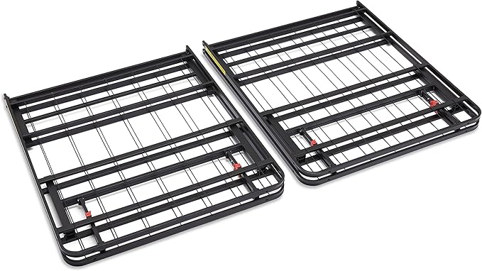 Amazon Basics Bed Frame with Storage, Foldable Metal Platform, Sturdy Steel, No Box Spring Needed, 14 inches High, Tool-Free Setup, Full Size, Black