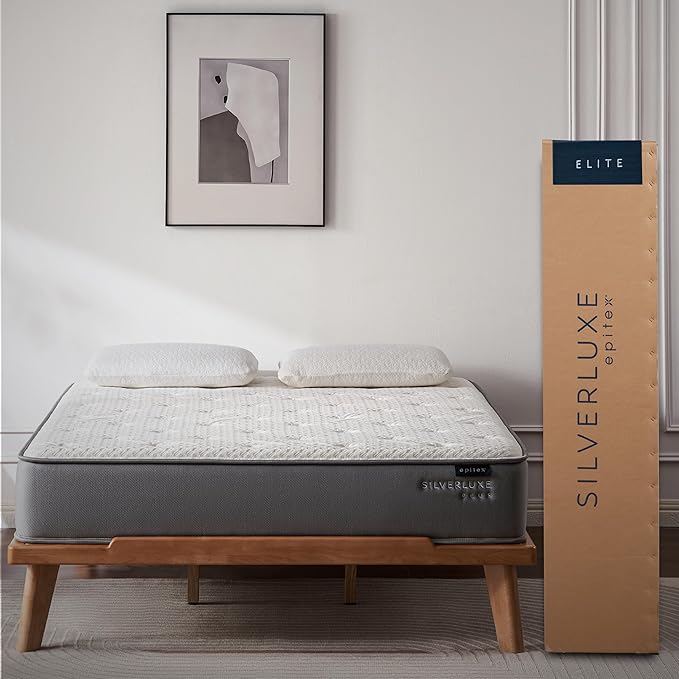 EPITEX Silverluxe Plus Queen Mattress, 10 Inch Gel Memory Foam Queen Size Mattress in a Box, Individual Pocket Spring for Low Motion Transfer, Medium Firm Mattress, Gray
