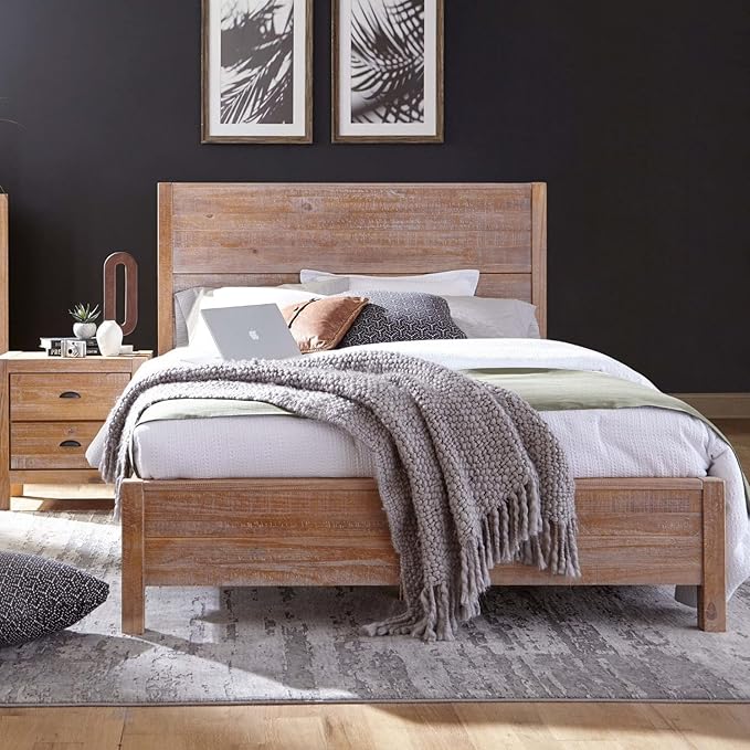 Grain Wood Furniture Montauk Solid Wood Bed, Queen Size, Driftwood