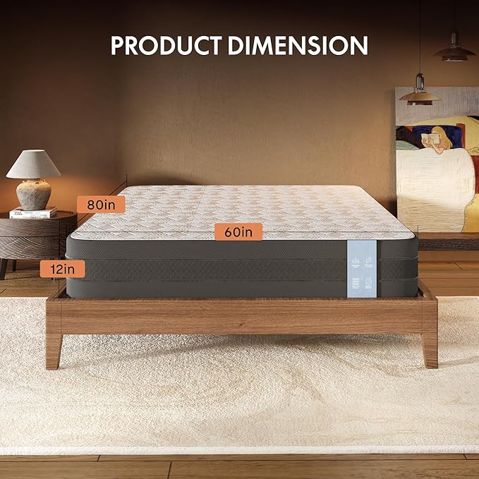 FLEXISPOT BF21Q Adjustable Bed Frame with 12 Inch Queen Size Gel Memory Foam Mattress, Viscose from Bamboo, Medium Firm, Certi-PUR & Oeko-TEX Certified, Bonus 4-Piece Queen Sheet Set Included.