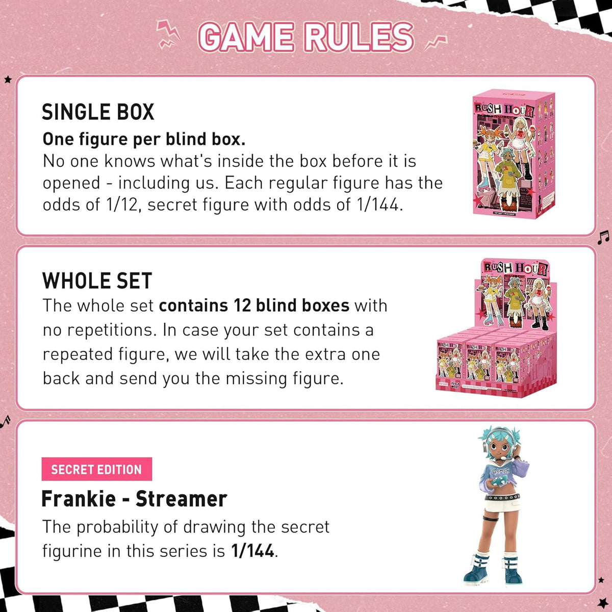 POP MART Peach Riot Rush Hour Series Figures Blind Box Figures, Random Design Action Figures Collectible Toys Home Decorations, Holiday Birthday Gifts for Girls and Boys, Single Box