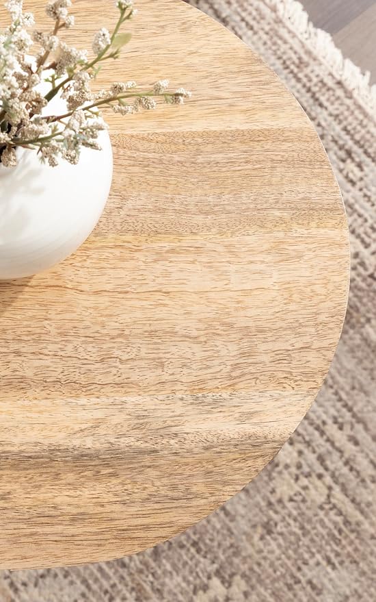 Kate and Laurel Conan Modern Oval Mango Wood Side Table, 22 x 14 x 22, Natural Wood, Mid-Century Capsule End Table with Tapered Dowel Legs for Use as Bedroom Nightstand or Indoor Plant Stand