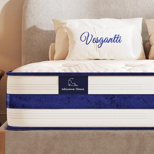 Twin XL Mattress 12 Inch-Hybrid Mattress in a Box-Individual Pocket Springs with Breathable Memory Foam College Dorm Room Essentials-Extra Long Twin Size Bed-Medium Firm Feel for Youth and Kids