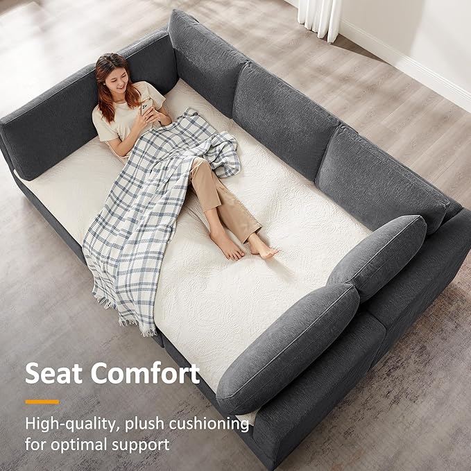 VANOMi Modular Sectional Sofa, Convertible Sofa Couch Modular Sofa with Ottoman, Sectional Sofas for Living Room Small Apartments
