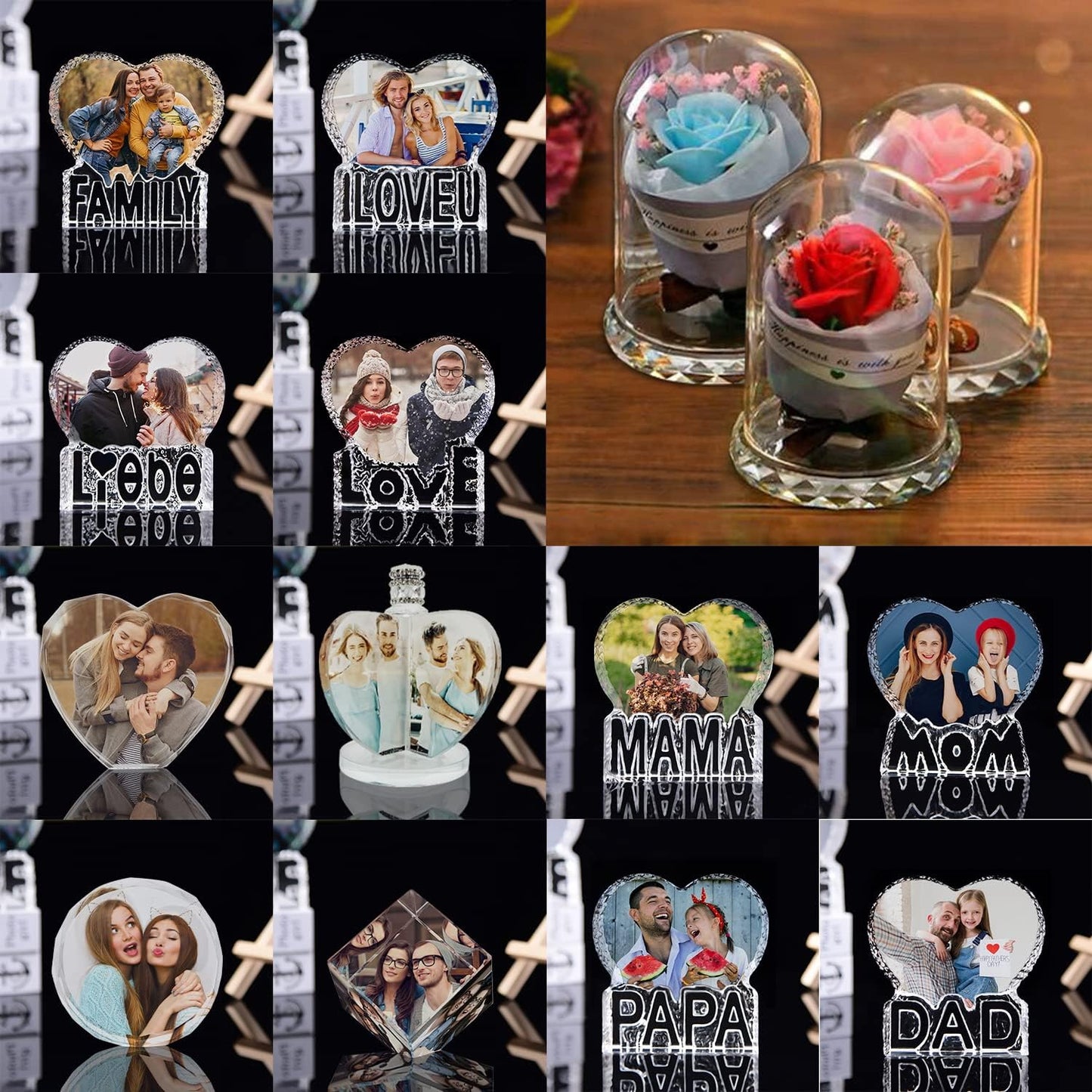 Round Personalize Your Photo LED 3D Night Light Mother Gifts for Christmas Kids Boys & Girls Women Birthday Gifts with Led Colourful Light Base