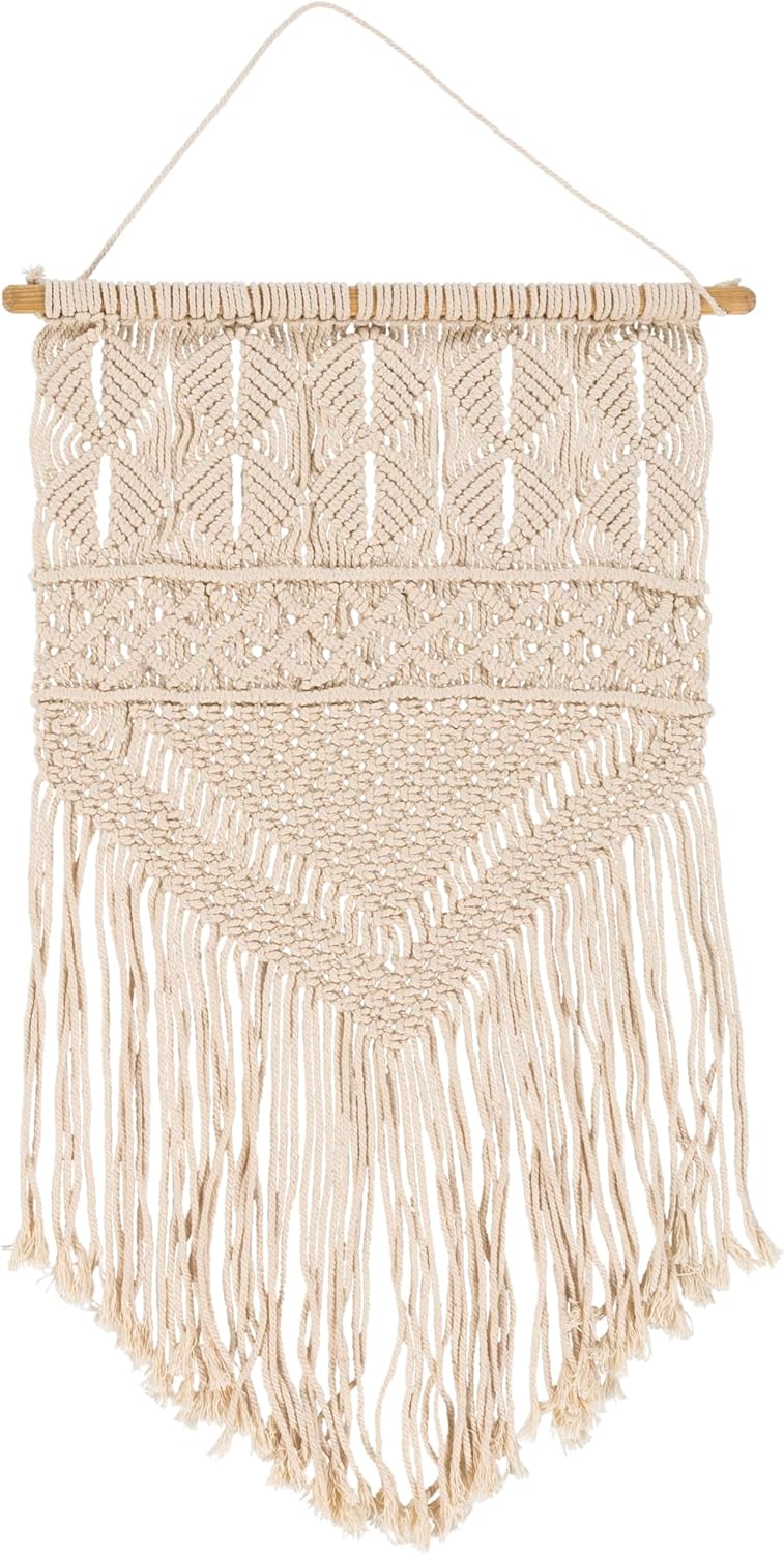 Mark&Day Wall Hanging, Tumeltsham Bohemian/Global Farmhouse Cream Tapestry Wall Hanging for Living Room, Bedroom, Office or Kitchen (60"H x 29"W)