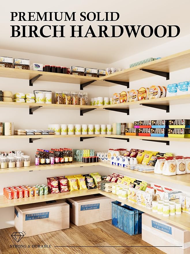 6FT Butcher Block Countertop Birch Solid Wood - 72" x 25" Table Top Butcher Block Cutting Board for Kitchen Island Living Dining Table Office Desk Workbench Washer Dryer Countertop Unfinished 1.5" Th