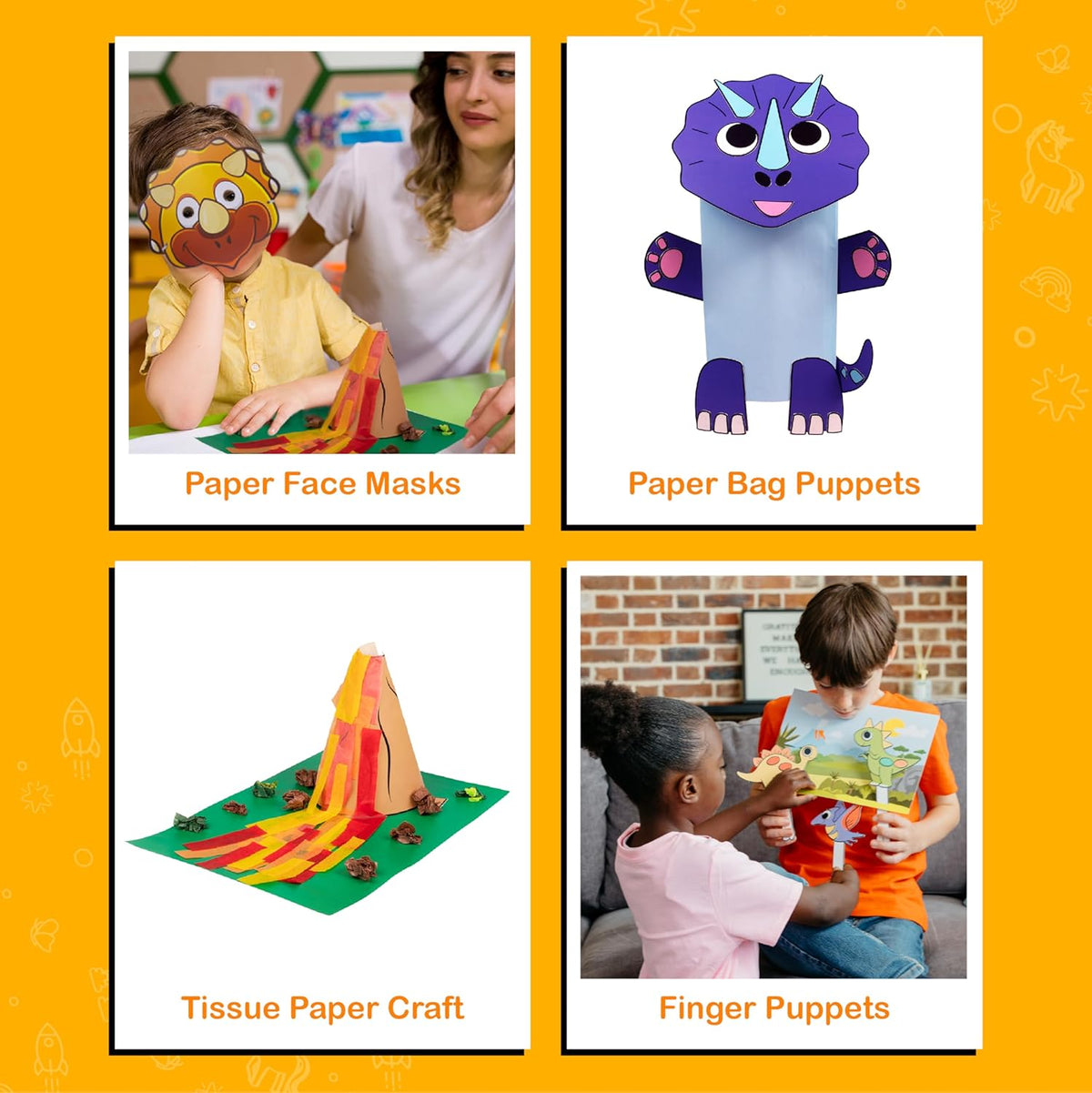 Craftikit® 20 Award-Winning Dinosaur Crafts for Kids - Award-Winning All-Inclusive Fun Dinosaur Crafts for Kids Ages 3-5, Organized Toddler Craft Kit