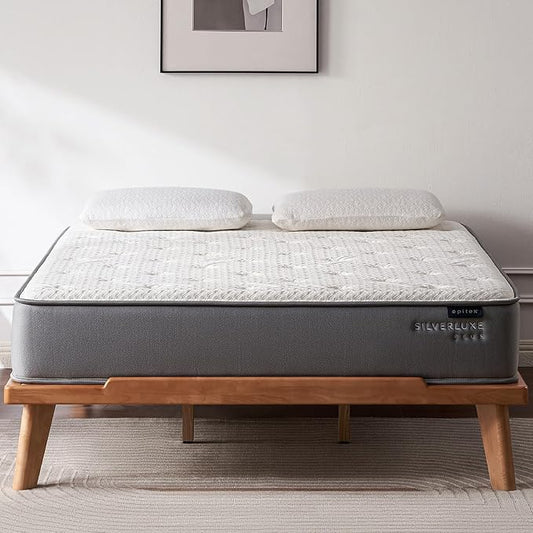 EPITEX Silverluxe Plus Twin Mattress 10 Inch, Gel Memory Foam Twin Mattress in a Box, Individual Pocket Spring for Low Motion Transfer, Medium Firm Mattress, Gray