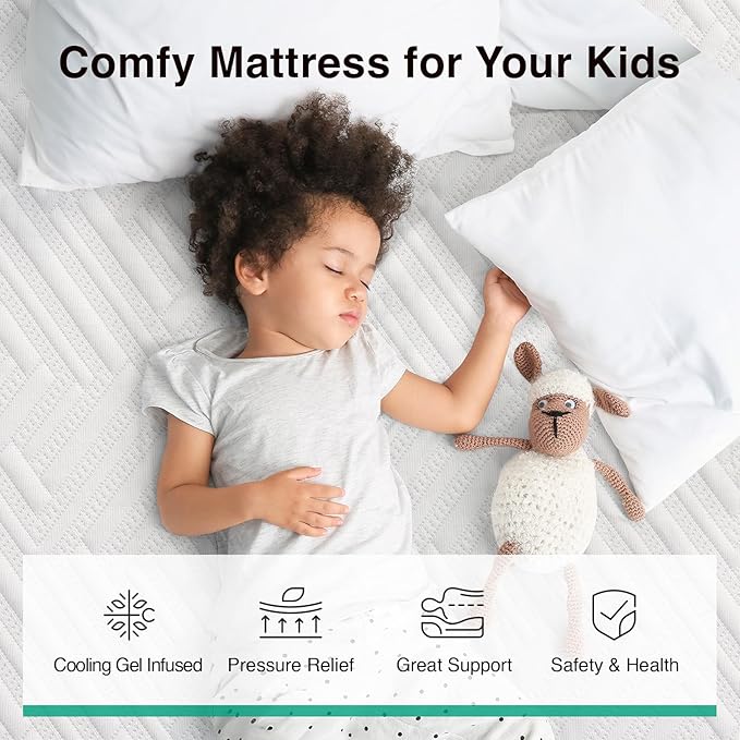 Novilla Twin Mattress, 6-Inch Gel Memory Foam Mattress for Cool Night Sleep & Pressure Relief, Medium Firm Twin Size in a Box, Bliss