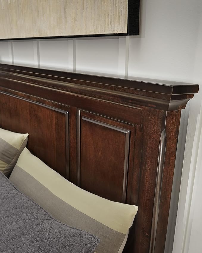 Signature Design by Ashley Reylow Traditional Poster Headboard ONLY, Queen, Dark Brown