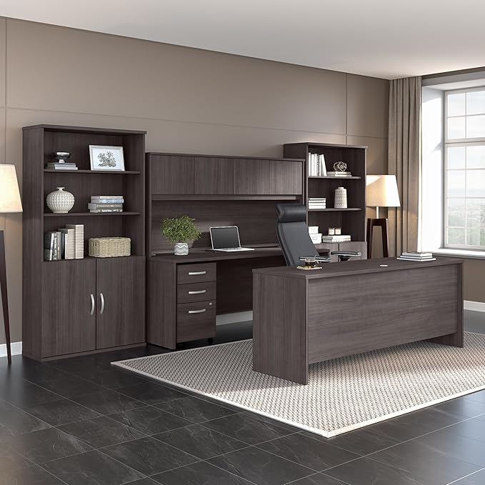 Bush Business Furniture Studio C 60W x 30D Office Desk in Storm Gray, Computer Table for Home or Professional Workspace