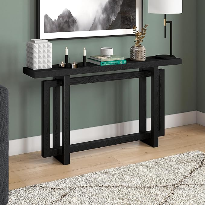 Henn&Hart Breslow Console Table, 55" Wide, Black
