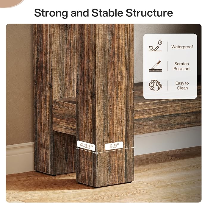 Tribesigns 63" Console Table with 2 Drawers, Farmhouse Entryway Table with Storage Shelf and Sturdy Legs, Wooden Sofa Table for Living Room, Hallway, Entrance (Dark Brown)