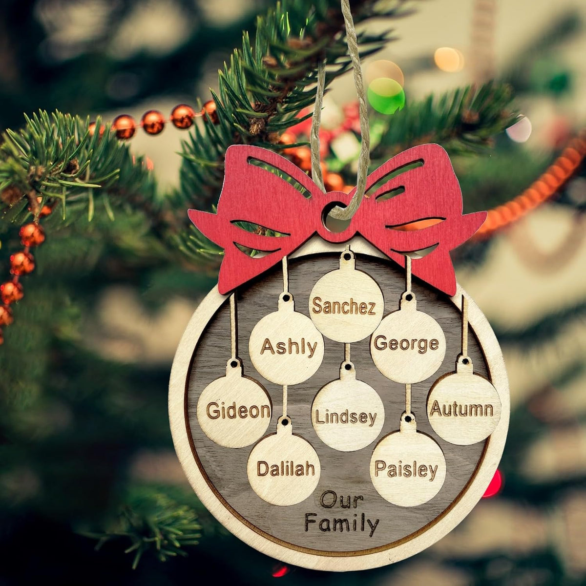 2025 Christmas Ornaments Personalized Christmas Family Name Ornaments,Custom Stocking Wooden Christmas Ornaments Family of 2/3/4/5/6/7/8,Customized Xmas Ornament Tree Deorations,Personalized Gifts