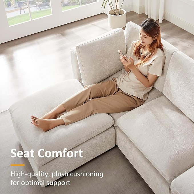 VANOMi Modular Sectional Sofa, Convertible Sofa Couch Modular Sofa with Ottoman, Sectional Sofas for Living Room Small Apartments