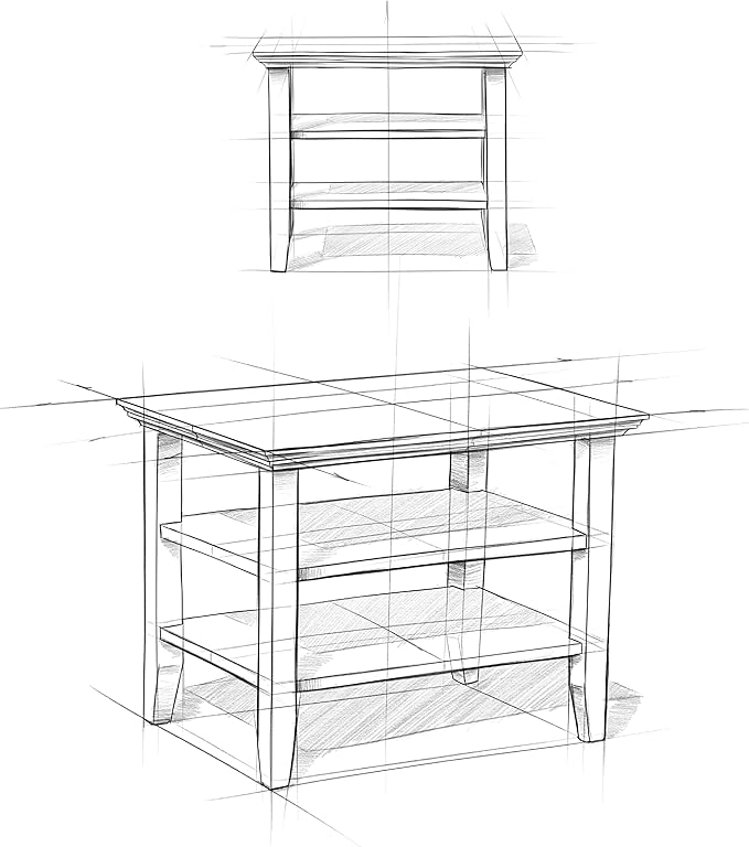 SIMPLIHOME Acadian 14-inch Wide Solid Wood Narrow End Table in Black, Transitional-Style Side Table for Living Room, Bedroom, or Family Room with 2 Open Shelves