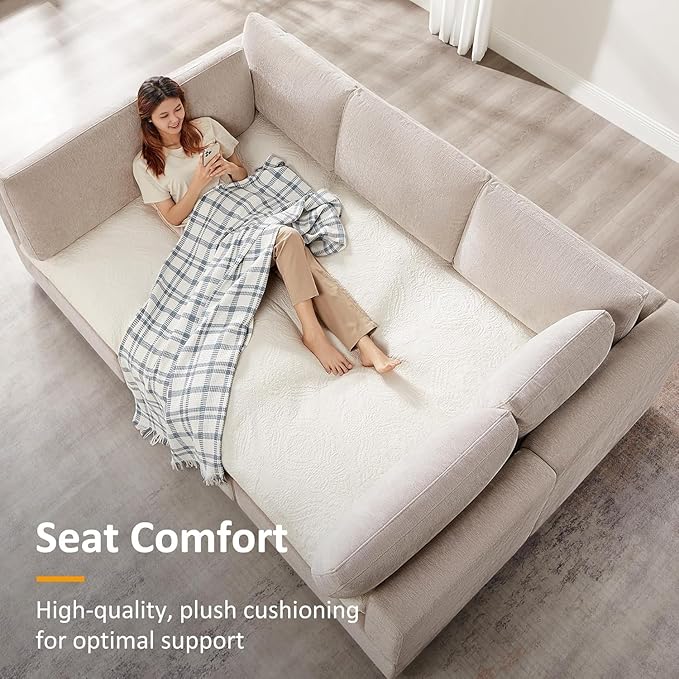 VANOMi Modular Sectional Sofa, Convertible Sofa Couch Modular Sofa with Ottoman, Sleeper Sofa Bed Sectional Sofas for Living Room Small Apartments