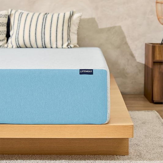 LIFEMENT Basic Queen Cooling Gel Infused Memory Foam Mattress in a Box | Medium Firm Bed, Fiberglass Free, Certified Pressure Relief Foam, Cooling Comfort Sleep, 10 Inch