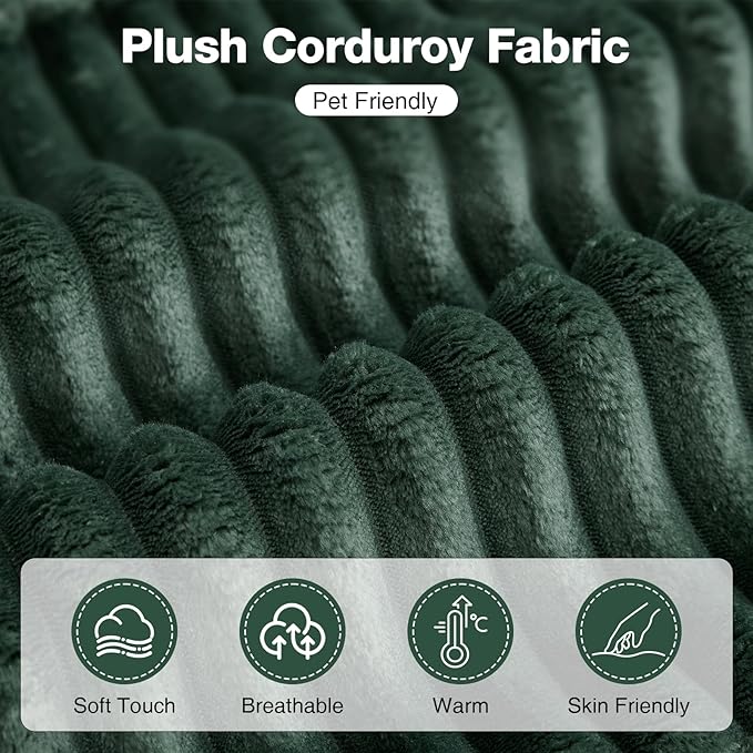 110'' Boneless Modular Cloud Couch for Living Room, Comfy Cloud Modular Sectional Couch with Ottoman, Convertible L Shaped Couches for Apartment, Dorm, No Assembly Required, Green Corduroy