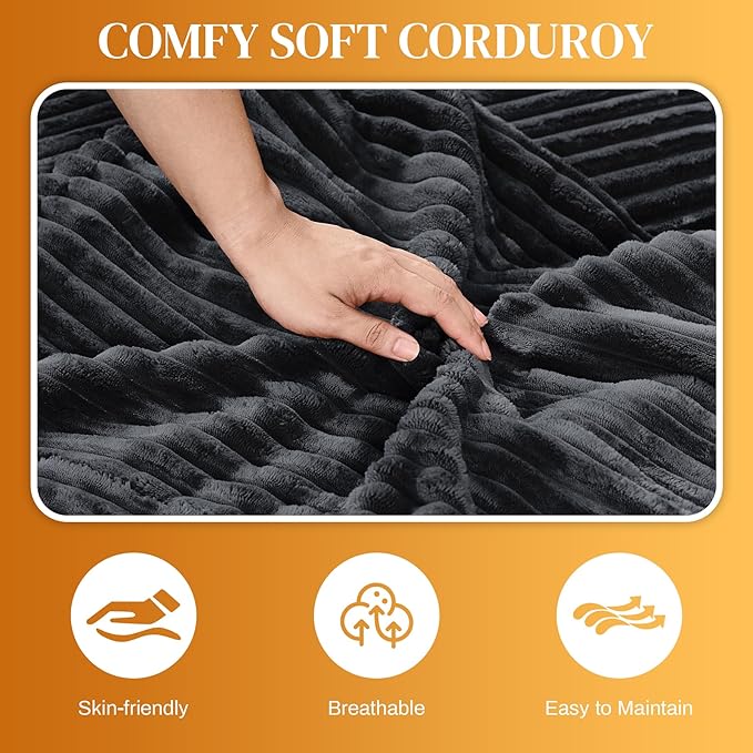 HYJT-H&K 145" U Shaped Cloud Couch Modular Dark Grey Sectional Couches for Living Room, Comfy Fluffy Corduroy Oversized Cloud Sectional Couch Large 6 Seat Sectionals Sofa Set Central Console USB Port