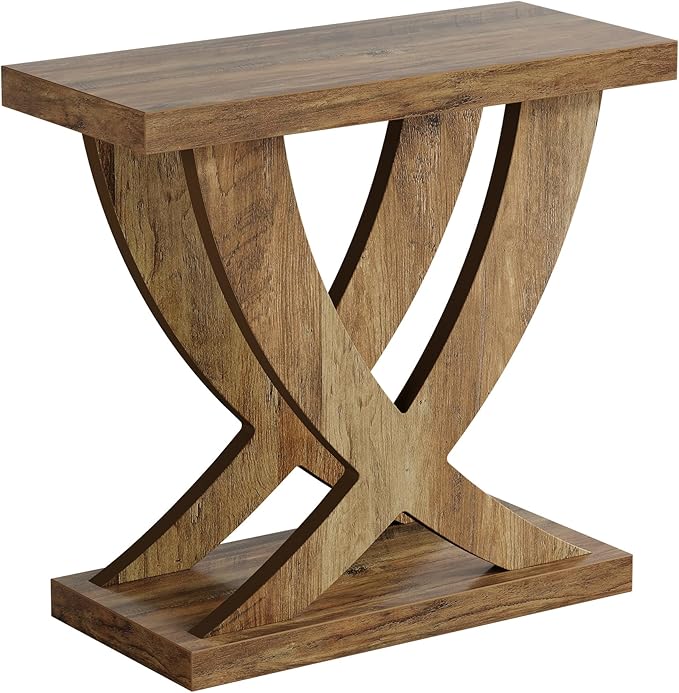 Tribesigns End Table for Living Room with Cross Fishtail Support, Side Table and Farmhouse Accent Furniture for Small Spaces (1)