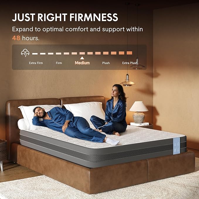 FLEXISPOT BF21Q Adjustable Bed Frame with 6 Inch Queen Size Gel Memory Foam Mattress, Viscose from Bamboo, Medium Firm, Certi-PUR & Oeko-TEX Certified, Bonus 4-Piece Queen Sheet Set Included.