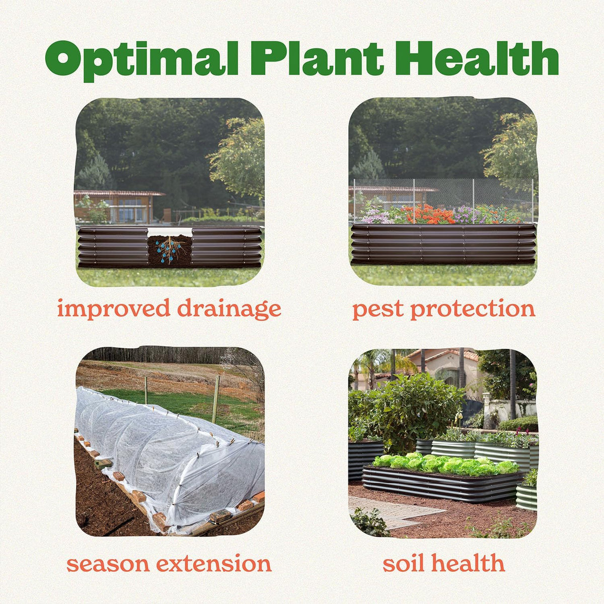 Epic Gardening 5-in-1 Modular Galvanized Raised Garden Bed Kit, 30" Short Metal Planter Box, Durable Aluzinc Steel Raised Garden Bed Outdoor for Vegetables, Herbs, Flowers & Fruits - Round Mist Green