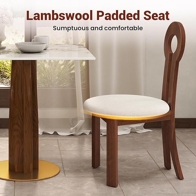 Sintered Stone Square Office Table and Chair Set - Meeting Table for Small Offices (Walnut‌ Leg and Pandora Top, 1 Table and 4 Chairs)