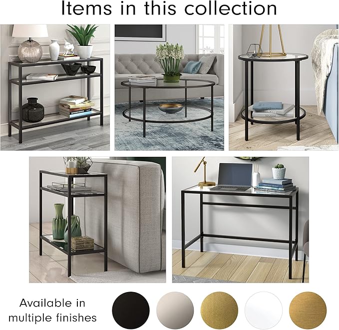 Henn&Hart 55" Wide Rectangular Console Table in Blackened Bronze, Entryway Table, Accent Table for Living Room, Hallway