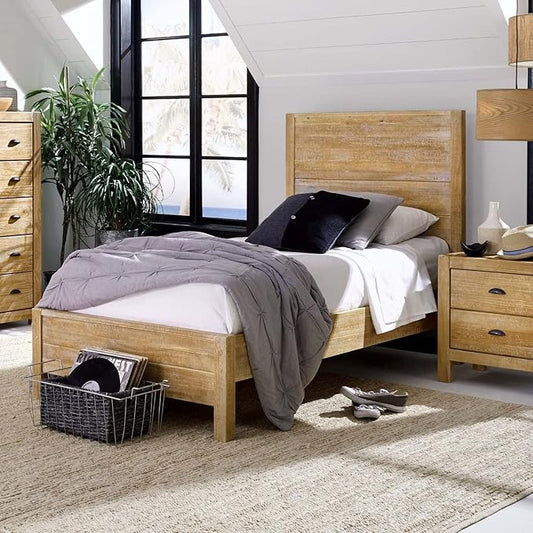 Grain Wood Furniture Montauk Solid Wood Bed, Twin Size, Driftwood