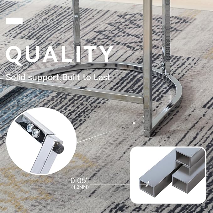Contemporary Charcoal Linen Bar Stools Set of 4, 24" Upholstered Fabric Counter Height Barstools Kitchen Counter Island Stools with Screwed Together Chrome Finish Base