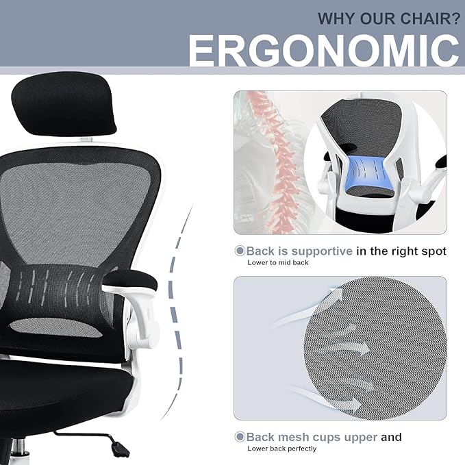2 Pack Office Chair Ergonomic Desk Chair Comfort Adjustable Height with Wheels，Lumbar Support Mesh Swivel Computer Home Office Chair,Conference Room Chairs
