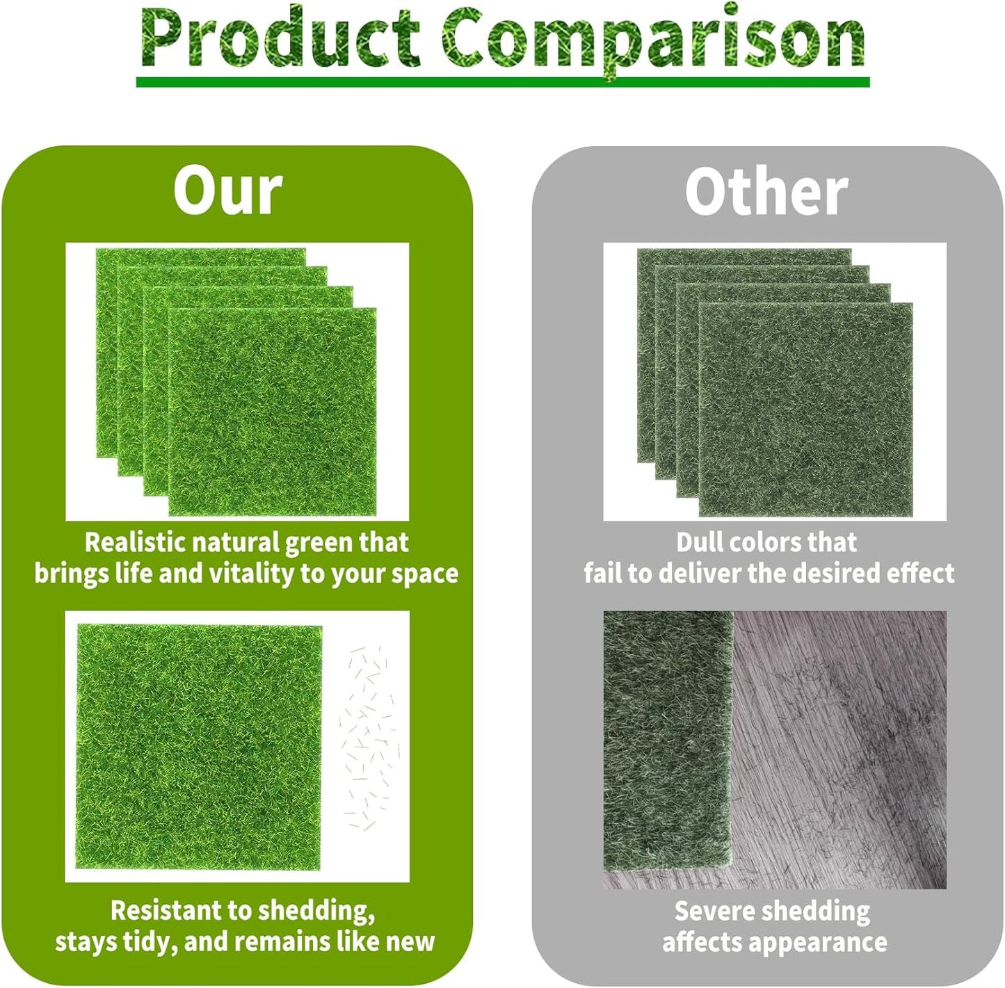 4 Packs 6 X 6 Inch Fake Grass Decor for Crafts, Artificial Grass for Dollhouse Miniature Ornament Projects, Model Turf Grass for DIY Fairy Garden Accessories and Decor Kit
