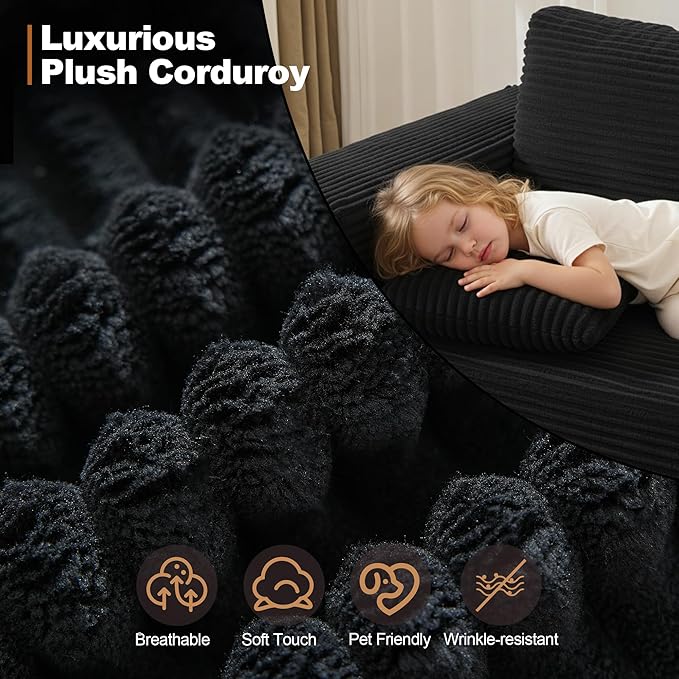 106" Cloud Modular Sectional Sofa Couch with L-Shape Chaise,Modern Boneless Sectional Couch with Deep Seat,Upholstered Couches for Living Room Bedroom,No Assembly Required,Black