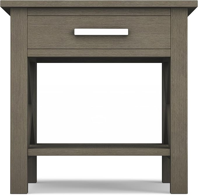 SIMPLIHOME Kitchener SOLID WOOD 21 inch Wide Square Contemporary End Side Table in Farmhouse Grey for the Living Room and Bedroom